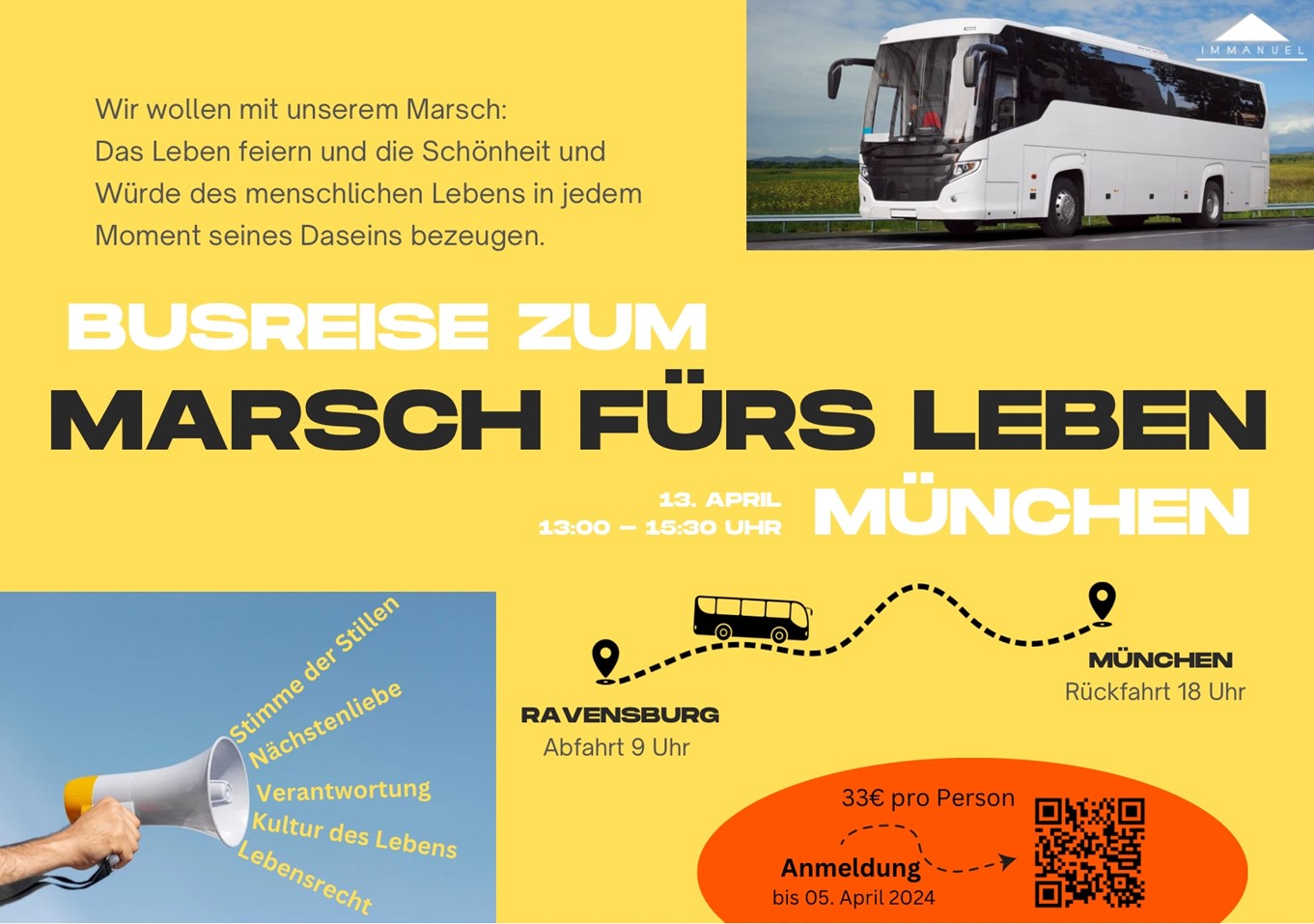 Busausfahrt zum Marsch fürs Leben München