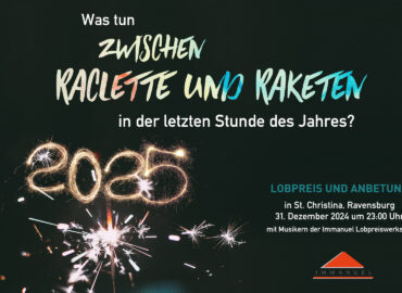 Flyer mit Wunderkerzen und der Zahl 2025.